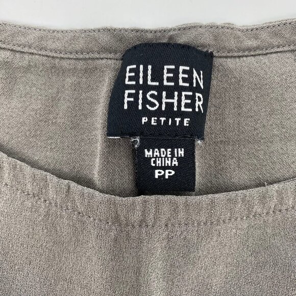 Eileen Fisher Gray Silk Tank Top | Size SP Petite - Picture 6 of 6